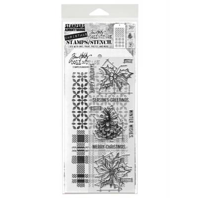 tampers Anonymous Mixed Media Tim Holtz Stempel + Schablone - Blueprint Christmas #2