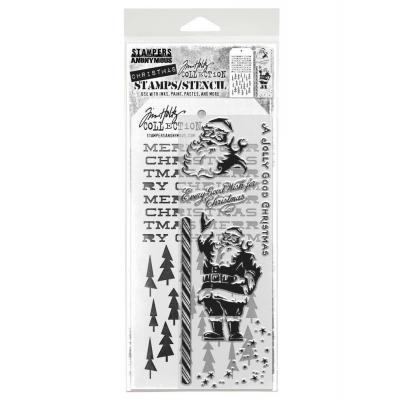 tampers Anonymous Mixed Media Tim Holtz Stempel + Schablone - Jolly Holiday