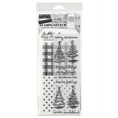 tampers Anonymous Mixed Media Tim Holtz Stempel + Schablone - Scribbly Christmas
