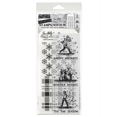 tampers Anonymous Mixed Media Tim Holtz Stempel + Schablone - Holiday Sketchbook