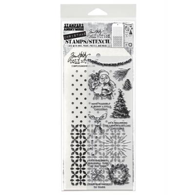 tampers Anonymous Mixed Media Tim Holtz Stempel + Schablone - Darling Christmas