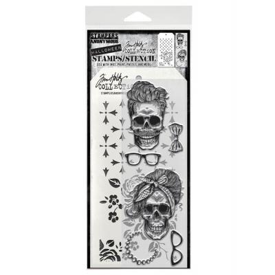 tampers Anonymous Mixed Media Tim Holtz Stempel + Schablone - Wicked Hipsters