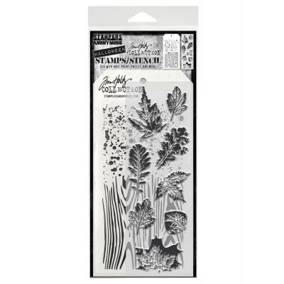 tampers Anonymous Mixed Media Tim Holtz Stempel + Schablone - Leaf Prints