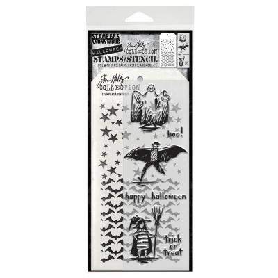 tampers Anonymous Mixed Media Tim Holtz Stempel + Schablone - Trick Or Treat