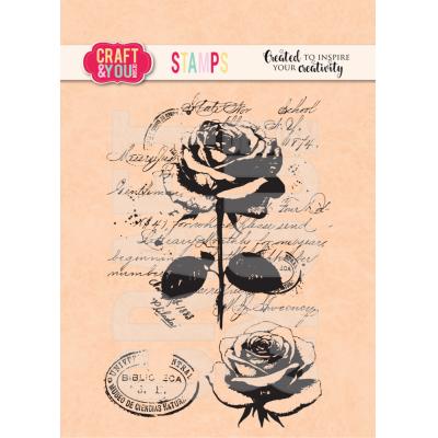 Craft & You Design Stempel - Vintage Rose