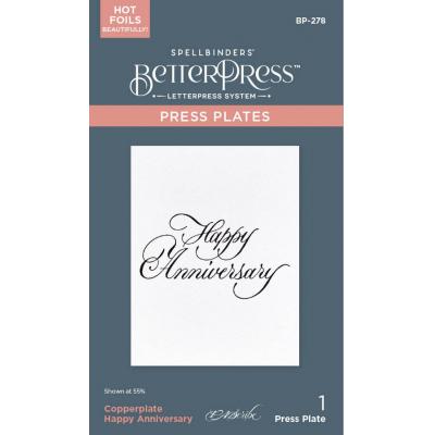 Spellbinders Paper Arts Press Plate - Happy Anniversary