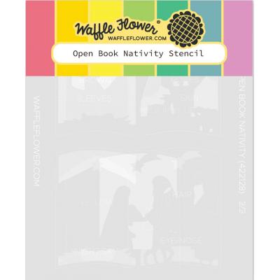 Waffle Flower Stencil - Open Book Nativity