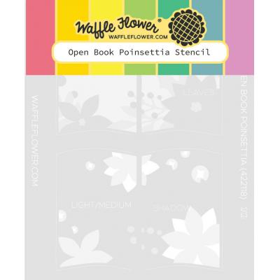Waffle Flower Stencil - Open Book Poinsettia