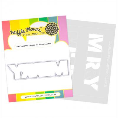 Waffle Flower Die-n-stencil - Overlapping Merry