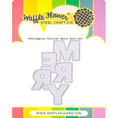 Waffle Flower Word Die - Overlapping Vertical Merry