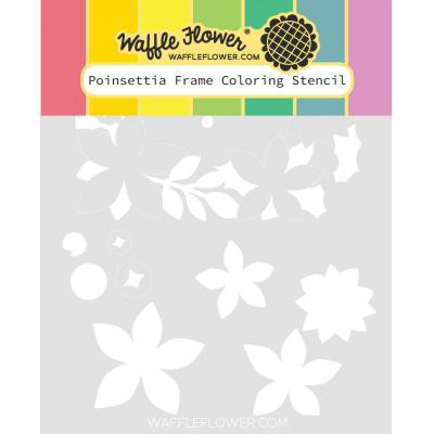 Waffle Flower Coloring Stencil - Poinsettia Frame