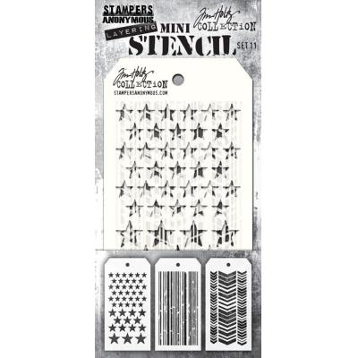 Stampers Anonymous Tim Holtz Mini Stencil Set #11