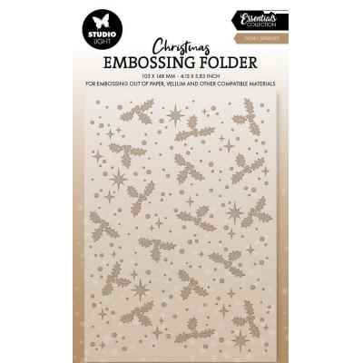 StudioLight Embossing Folder - Holly Sparkles