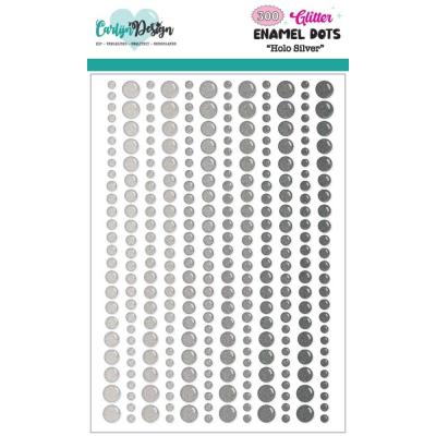 CarlijnDesign Glitter Enamel Dots - Holo Silver