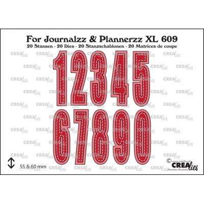 Crealies Journalzz & Plannerzz Cutting Dies - Numbers XL With Shadow