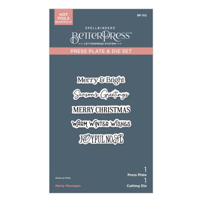 Spellbinders Wonderland BetterPress Plate & Die Set - Merry Messages