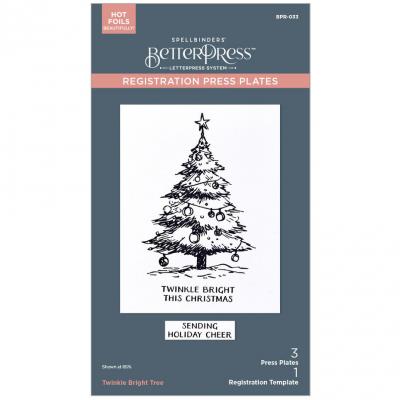 Spellbinders Wonderland BetterPress Plates - Twinkle Bright Tree Registration