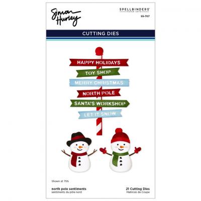 Spellbinders North Pole Friends Etched Dies - North Pole Sentiments
