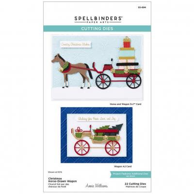 Spellbinders Country Christmas Etched Dies - Christmas Horse-Drawn Wagon