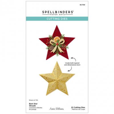 Spellbinders Country Christmas Etched Dies - Barn Star Wreath