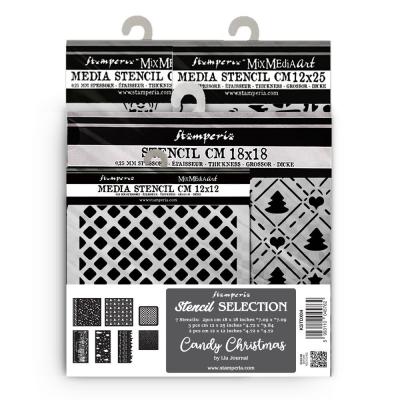 Stamperia Candy Christmas Thick Stencil - Stencil Assortment