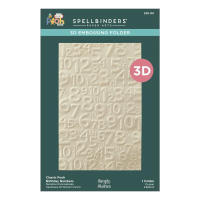 Spellbinders Say Cheese Classic Pooh Birthday 3D Embossing Folder - Numbers