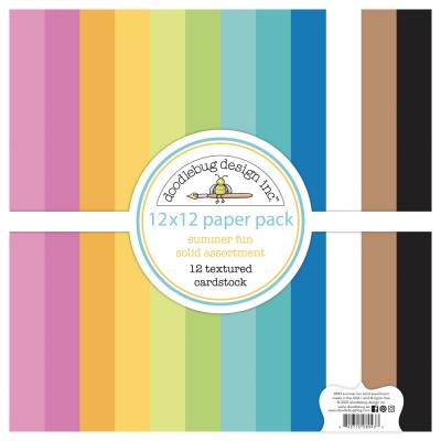 Doodlebug Summer Fun Paper Pad - Textured Cardstock