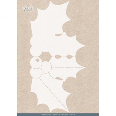 Find It Trading Floral Christmas Card Deco Essentials Stencil - Floral Holly