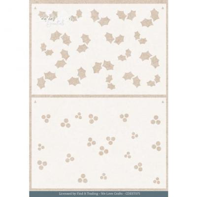 Find It Trading Floral Christmas Card Deco Essentials Stencil - Floral Holly
