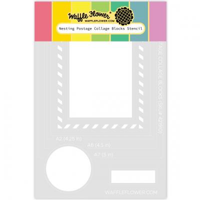 Waffle Flower Stencil - Nesting Postage Collage Blocks