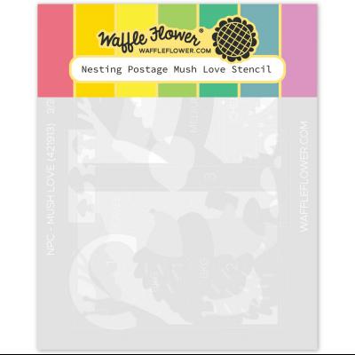 Waffle Flower Stencil - Nesting Postage Collage Mush Love