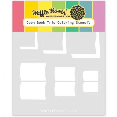 Waffle Flower Coloring Stencil - Open Book Trio
