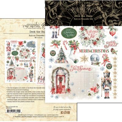 Graphic 45 Deck the Halls - Rub-On Transfers