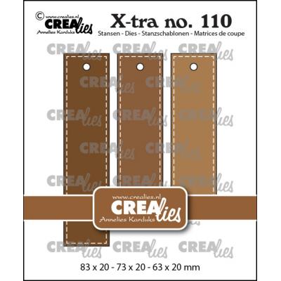 Crealies Cutting Dies - Straight Tags with Stitchline