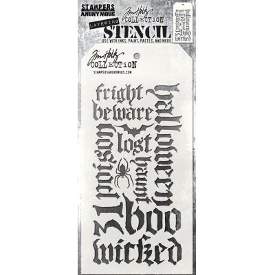 Stampers Anonymous Tim Holtz Stencil - Halloween Script
