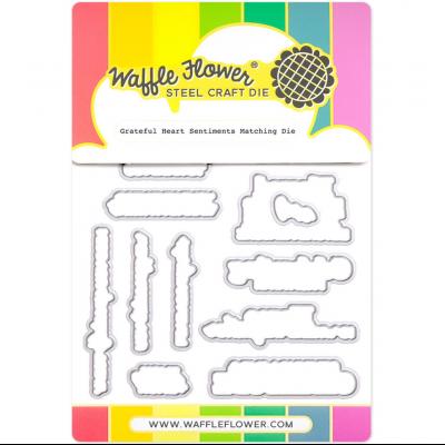 Waffle Flower Grateful Heart Sentiments Matching Die