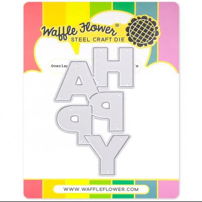 Waffle Flower Overlapping Vertical Happy Word Die