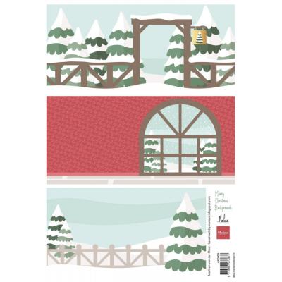 Marianne Design Decoupage Sheet - Merry Christmas Backgrounds