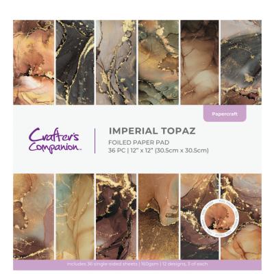 Crafters Companion Papier - Marble Paper Pad - Imperial Topaz