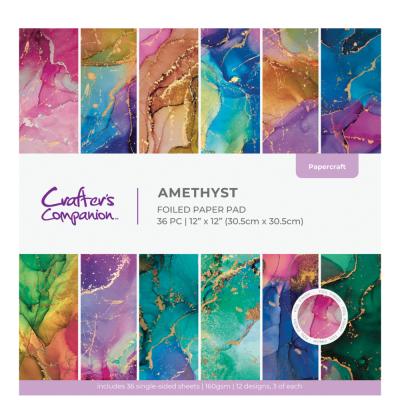 Crafters Companion Papier - Marble Paper Pad - Amethyst