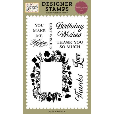 Carta Bella Pressed Floral Stempel - Floral Frame And Phrases