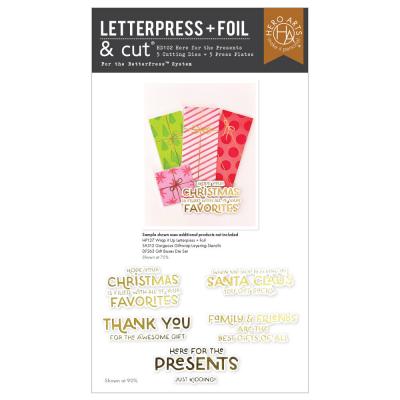 Hero Arts Best Gift Ever BetterPress & Foil Plates - Here for the Presents