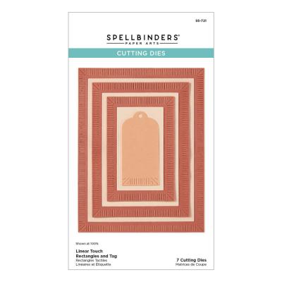 Spellbinders Etched Dies - Linear Touch Rectangles and Tag