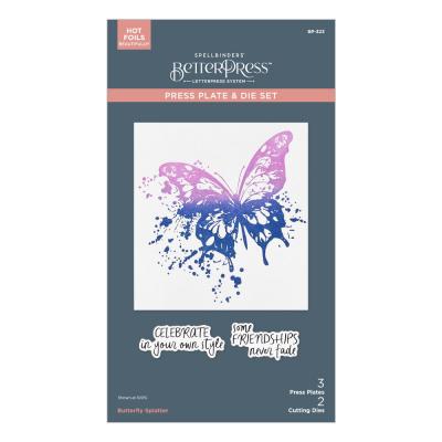 Spellbinders Press Plates & Die Set - Butterfly Splatter