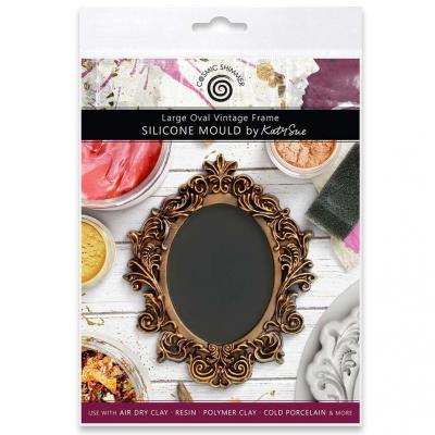 Katy Sue Designs Cosmic Shimmer Silicone Mould - Large Oval Vintage Frame
