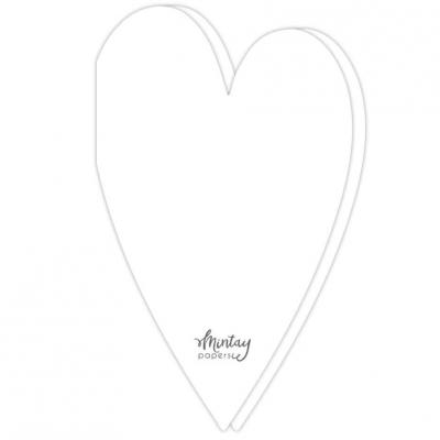 Mintay Papers - Heart 2 Card Base White
