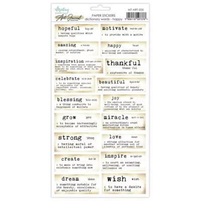 Mintay Art Journal Paper Stickers - Dictionary Words Happy
