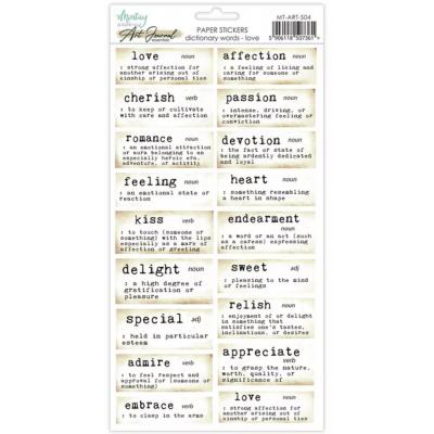 Mintay Art Journal Paper Stickers - Dictionary Words Love