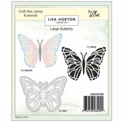 Lisa Horton Crafts XL Layering Stencils Stamp And Die - Butterfly