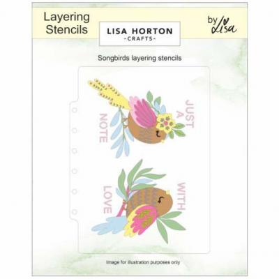 Lisa Horton Crafts Layering Stencils And Die - Songbirds